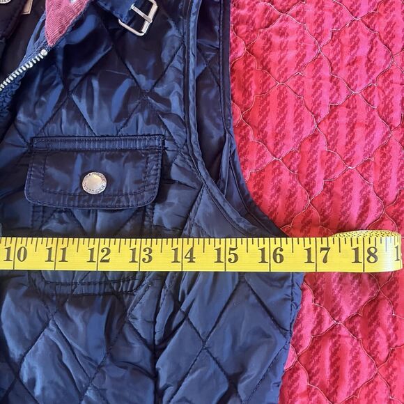 Women's Banana Republic Navy Blue Quilted Full Zip-Up Vest Size X-Small Pockets - Picture 7 of 10
